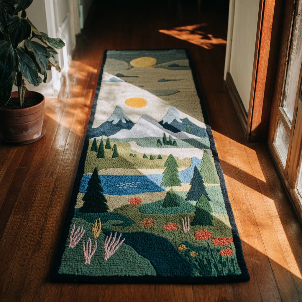 Vibrant Forest Meadow Runner Carpet Runner Rug - Cute Pet Design | Animal Printed Runner Rug