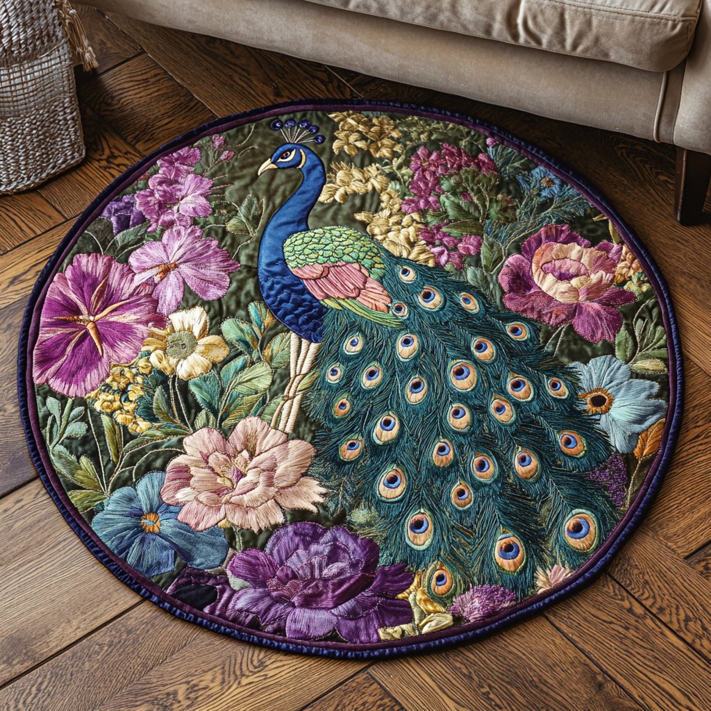 Vibrant Glory Round Mat Rug - washable non-slip printed rug