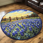 Vibrant Horizon Round Mat Rug - washable non-slip printed rug
