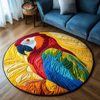 Vibrant Squawk Round Mat Rug - washable non-slip printed rug