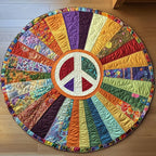 Vibrant Vortex Round Mat Rug - washable non-slip printed rug