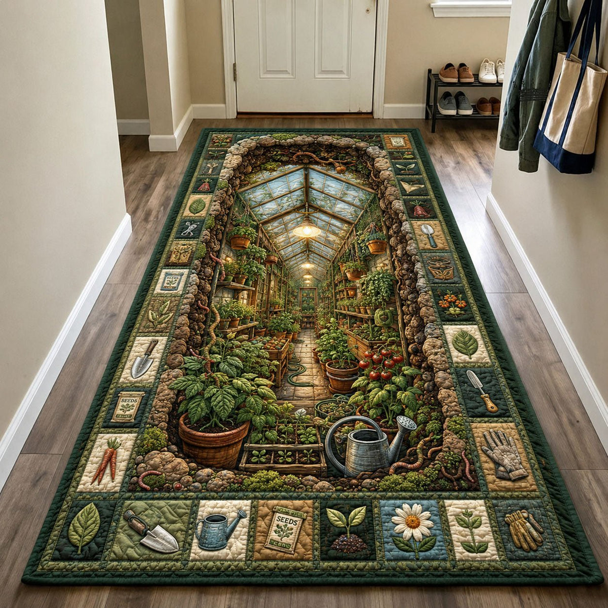 Victorian Greenhouse Wonderland Runner Rug - Nature Design | Serene Runner Rug