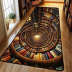 Vintage Bookself Runner Rug - Retro Vintage Design | Nostalgia Runner Rug