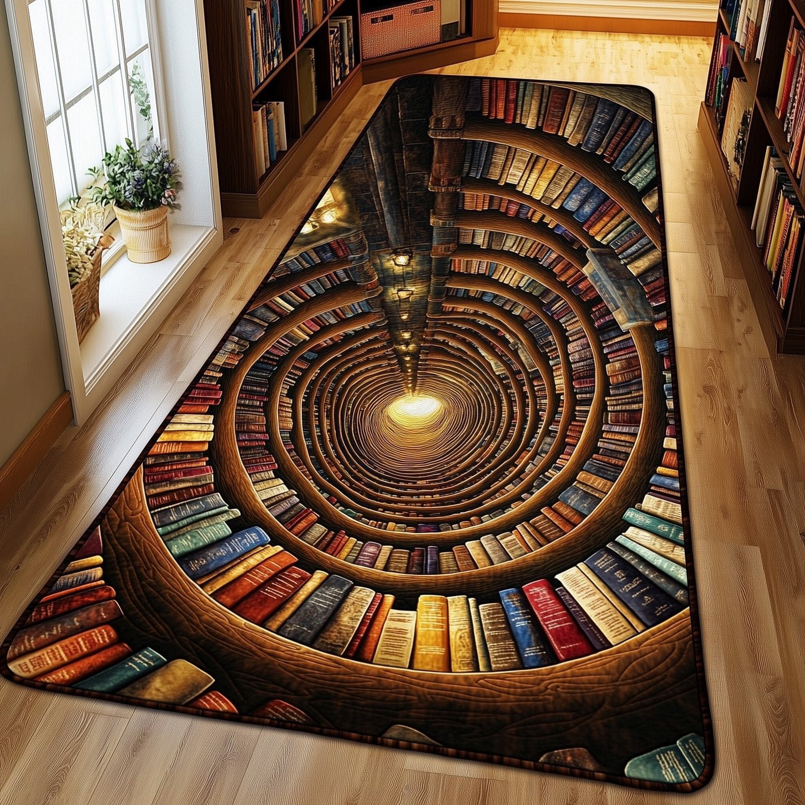 Vintage Bookself Runner Rug - Retro Vintage Design | Nostalgia Runner Rug