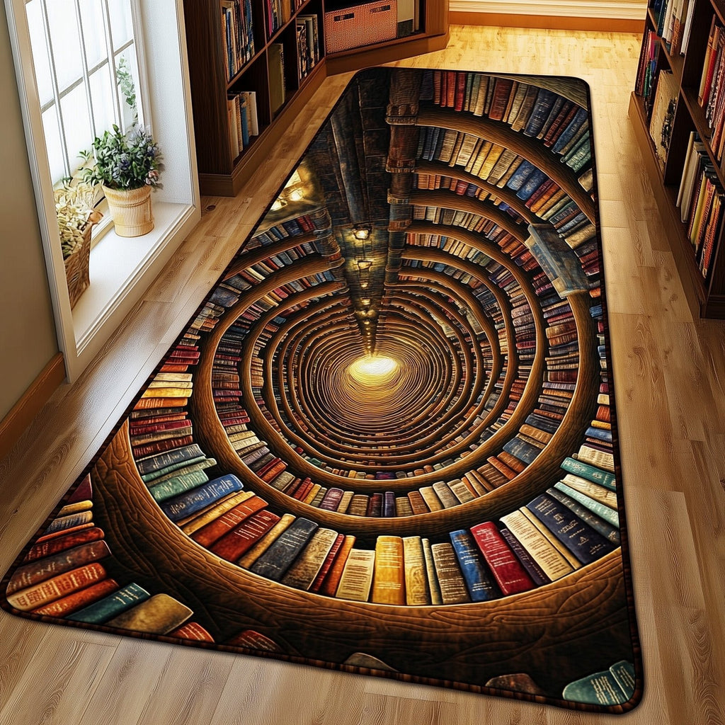 Vintage Bookself Runner Rug - Retro Vintage Design | Nostalgia Runner Rug