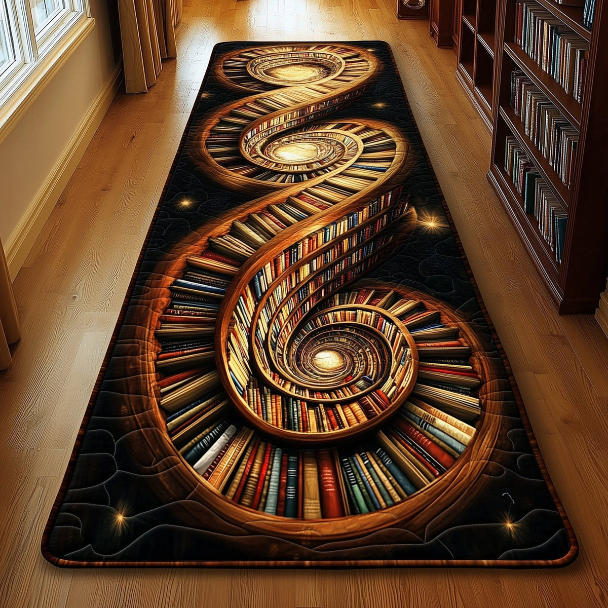 Vintage Bookself Runner Rug - Retro Vintage Design | Nostalgia Runner Rug
