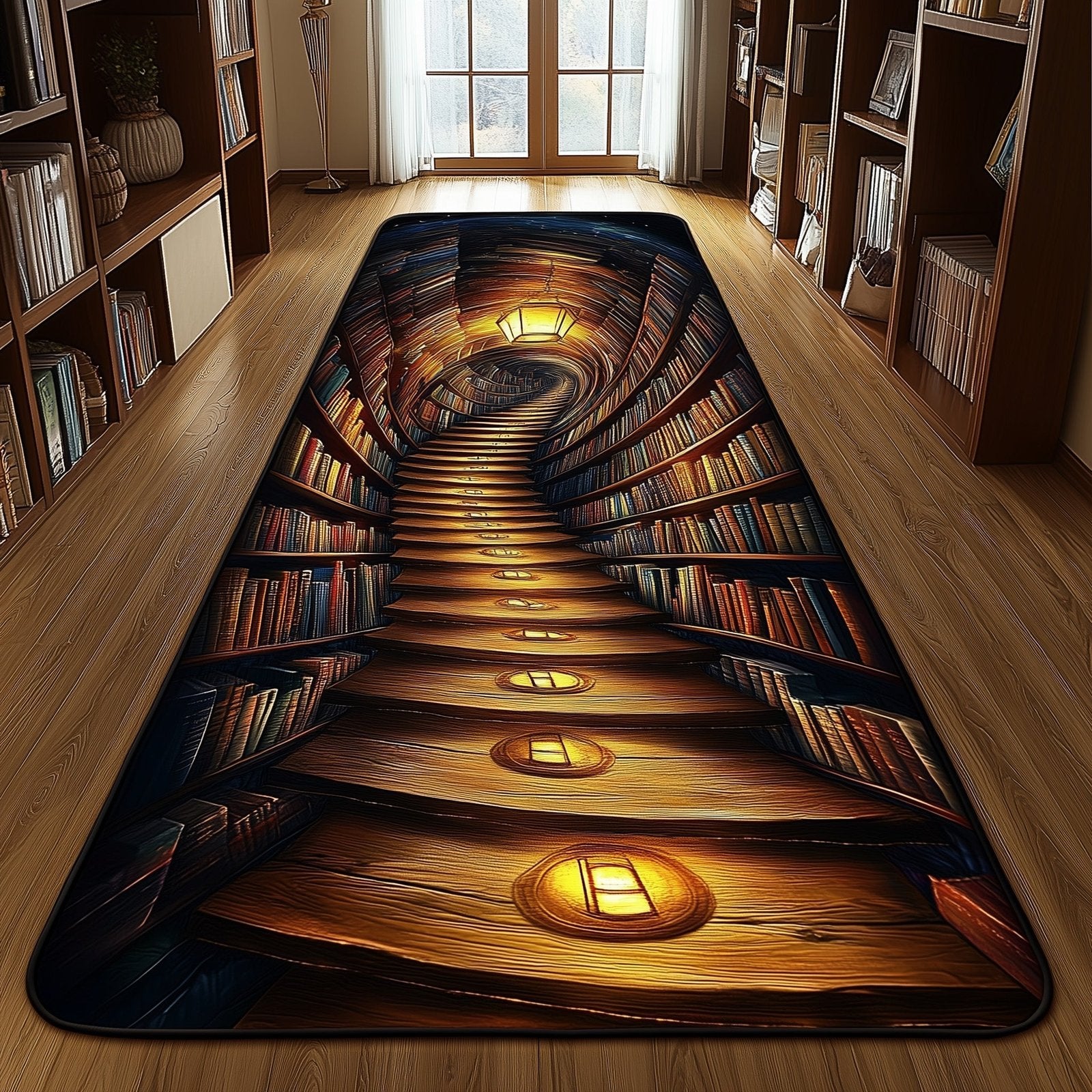Vintage Bookself Runner Rug - Retro Vintage Design | Nostalgia Runner Rug