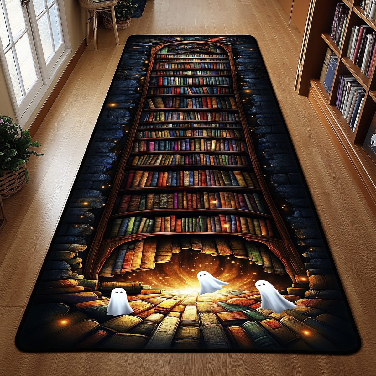 Vintage Bookself Runner Rug - Retro Vintage Design | Nostalgia Runner Rug
