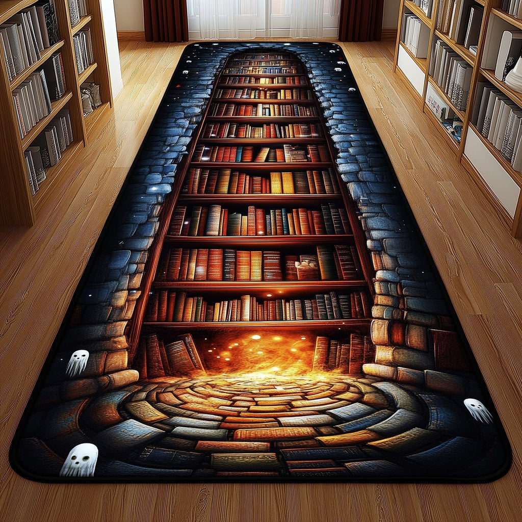 Vintage Bookself Runner Rug - Retro Vintage Design | Nostalgia Runner Rug