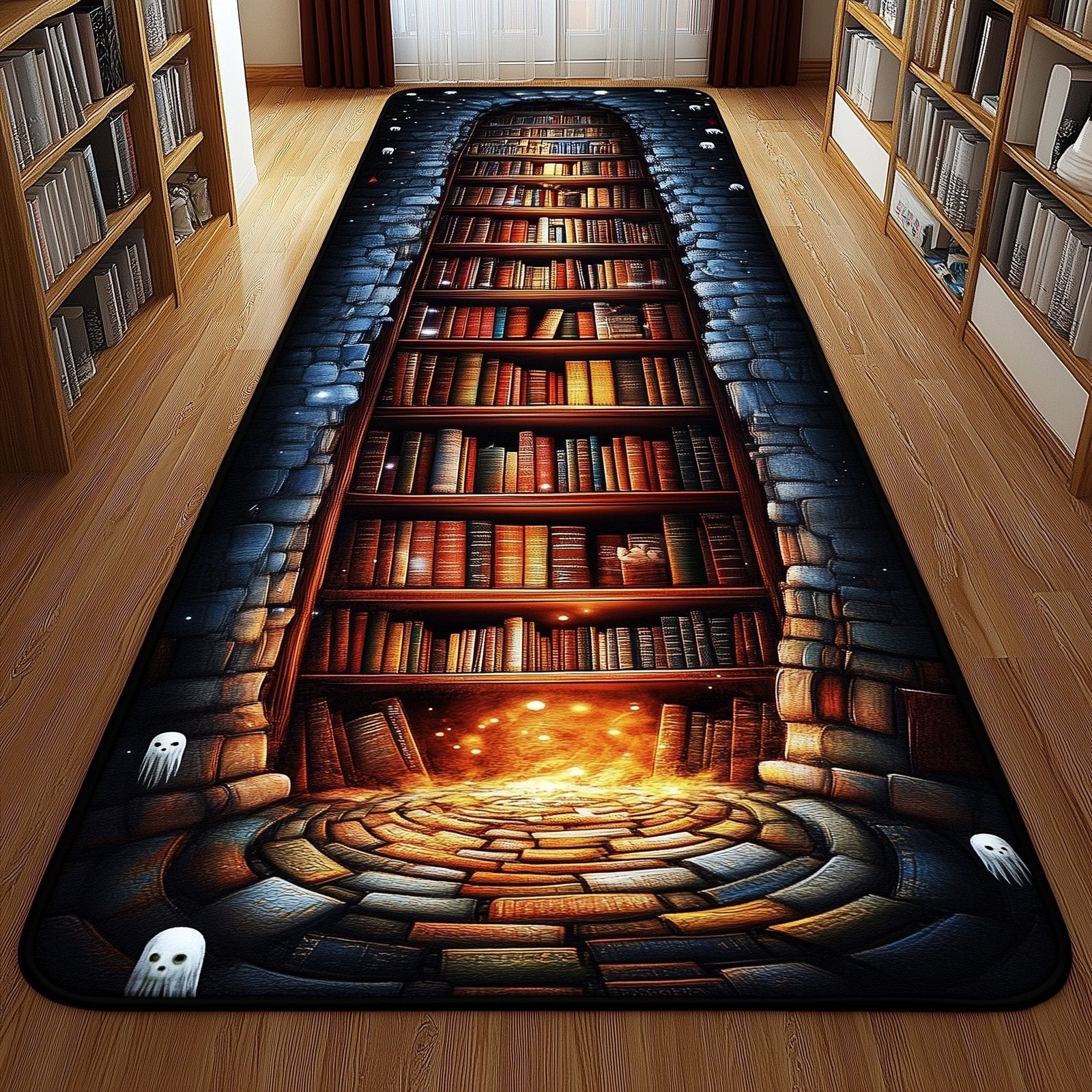Vintage Bookself Runner Rug - Retro Vintage Design | Nostalgia Runner Rug