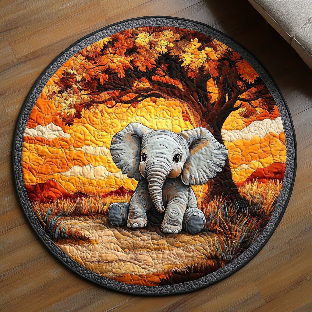 Vintage Elephant Round Mat Rug - Retro Vintage Design | Nostalgia Home Decor