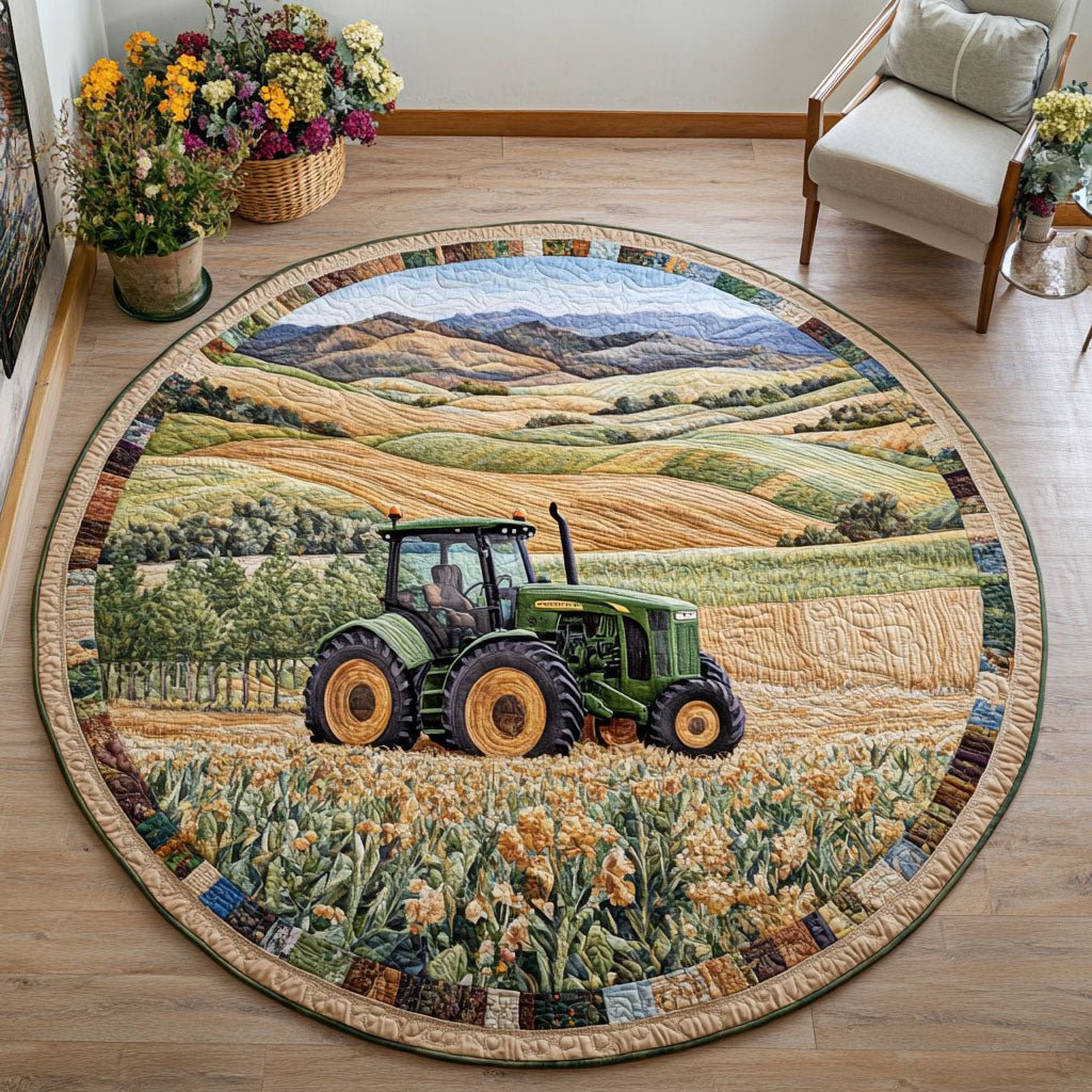 Vintage Farm Round Mat Rug - Retro Vintage Design | Nostalgia Home Decor