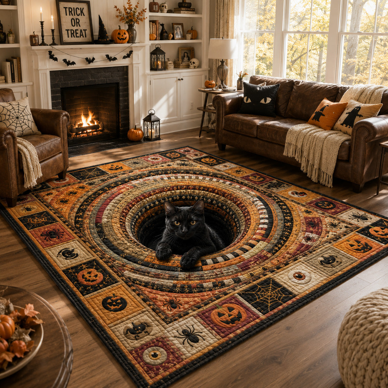 Vintage Haunt area rug in a living room