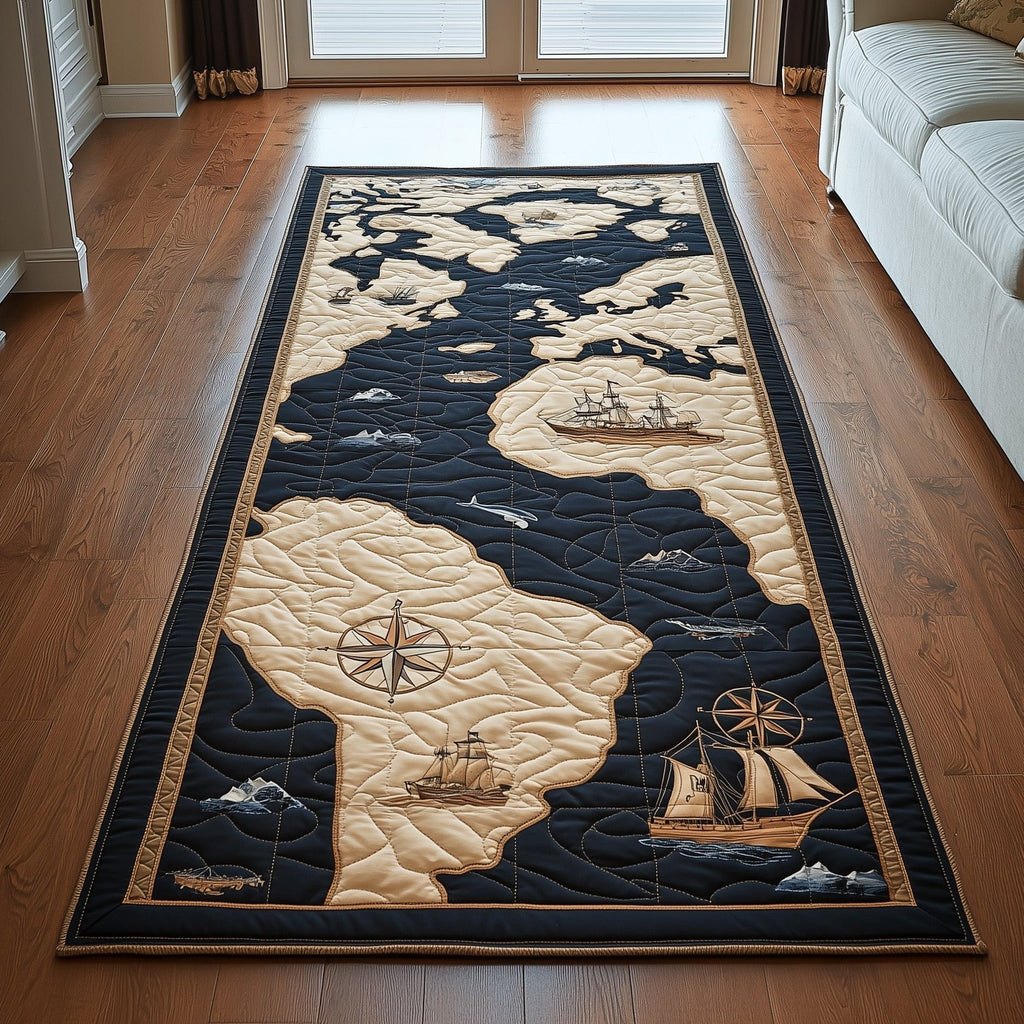 Vintage Map Runner Rug - Retro Vintage Design | Nostalgia Runner Rug