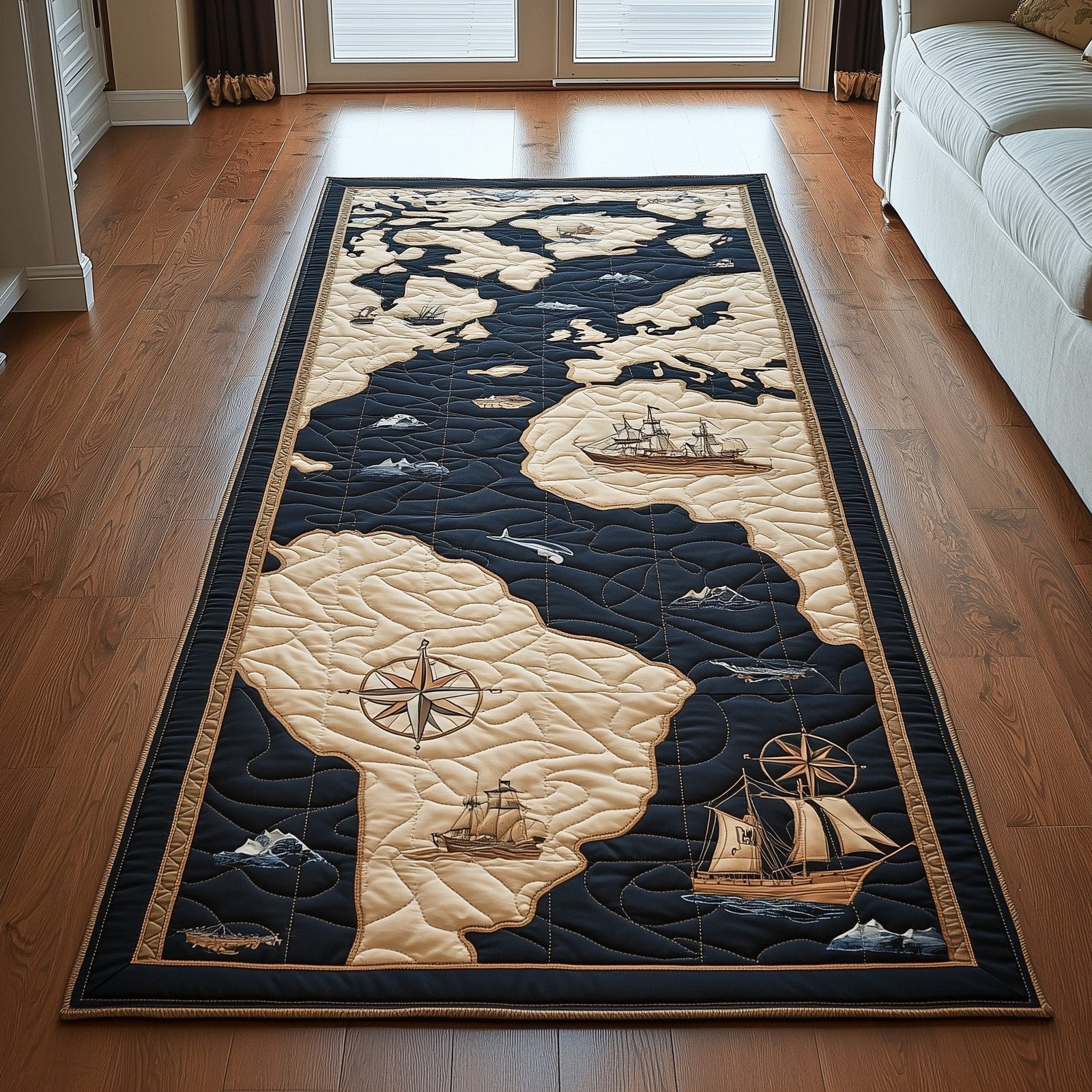 Vintage Map Runner Rug - Retro Vintage Design | Nostalgia Runner Rug