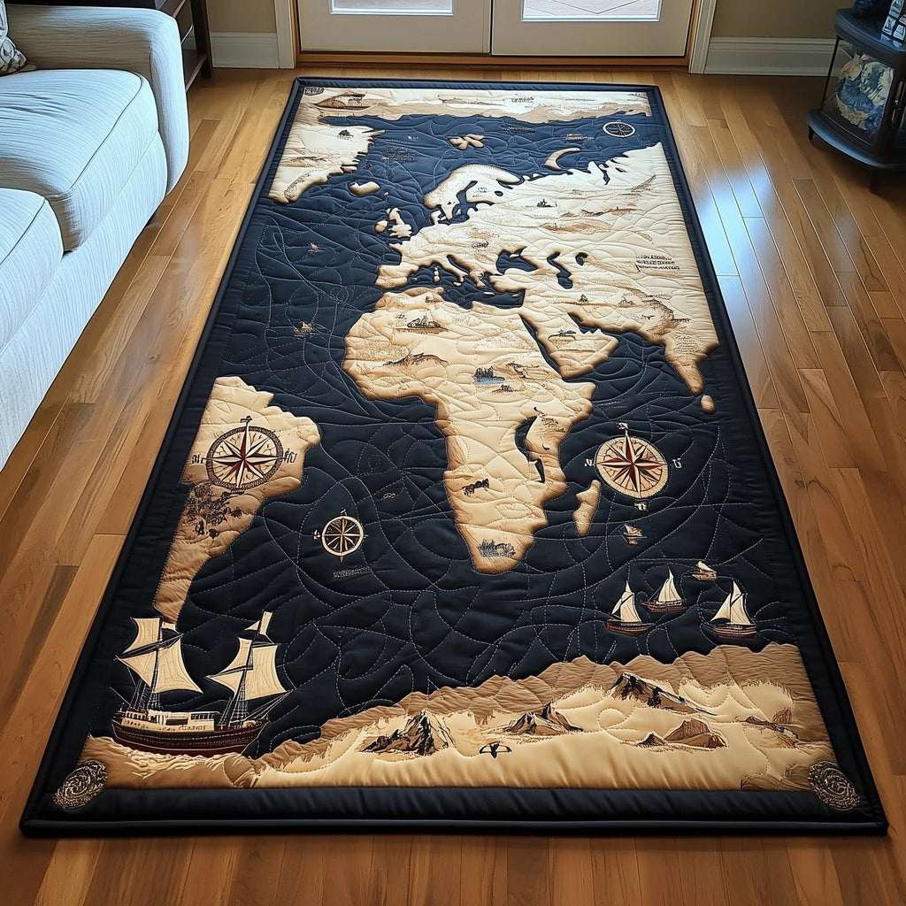 Vintage Map Runner Rug - Retro Vintage Design | Nostalgia Runner Rug