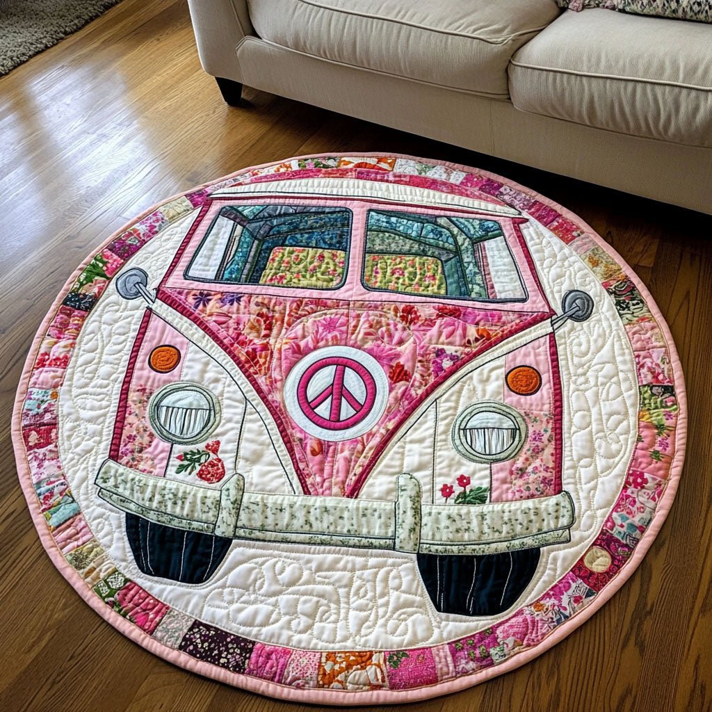 Vintage Rose Cruiser Round Mat Rug - Retro Vintage Design | Nostalgia Home Decor