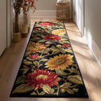 Vintage Sunflower Night Runner Carpet Runner Rug - Cute Pet Design | Animal Printed Runner Rug