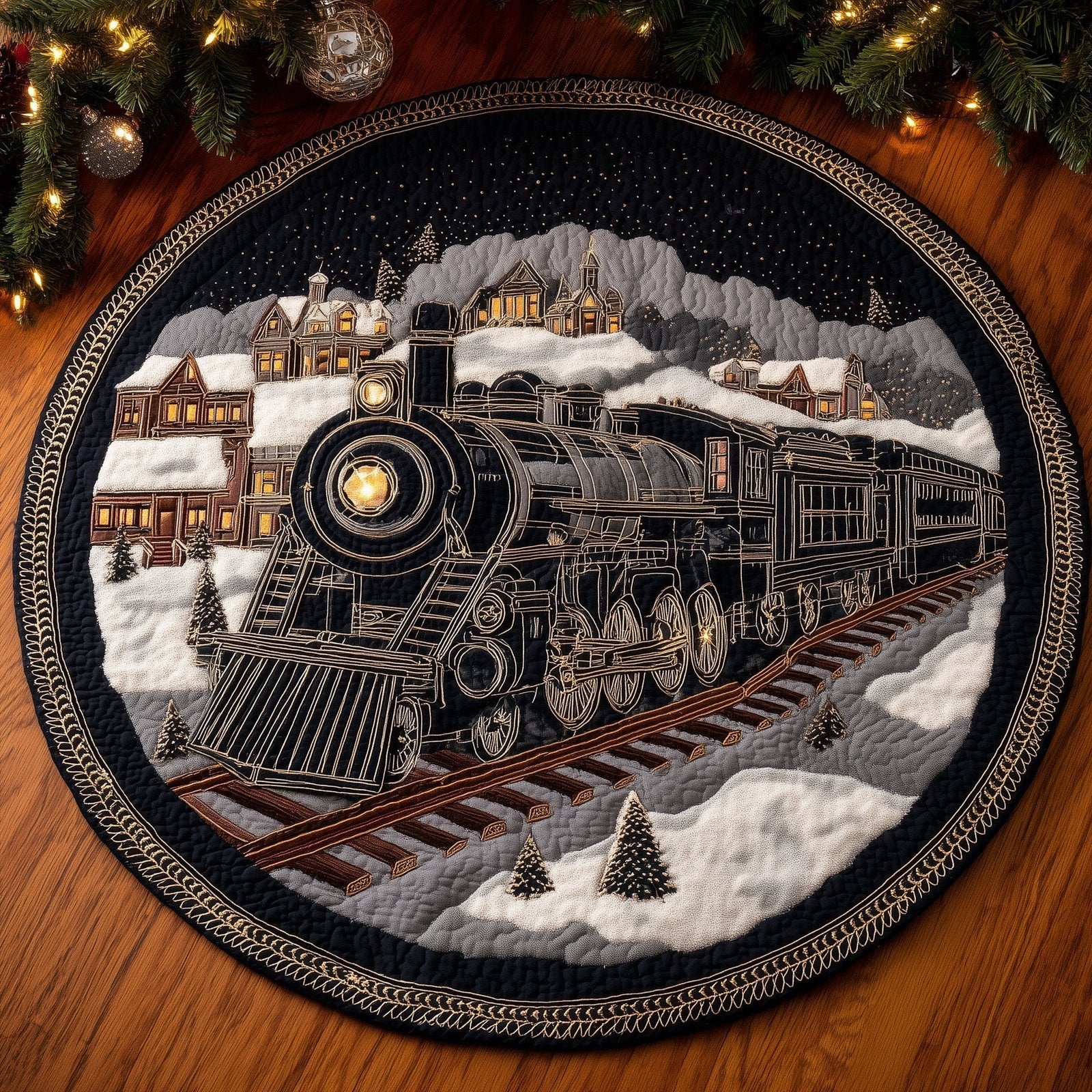 Vintage Train Round Mat Rug - Retro Vintage Design | Nostalgia Home Decor
