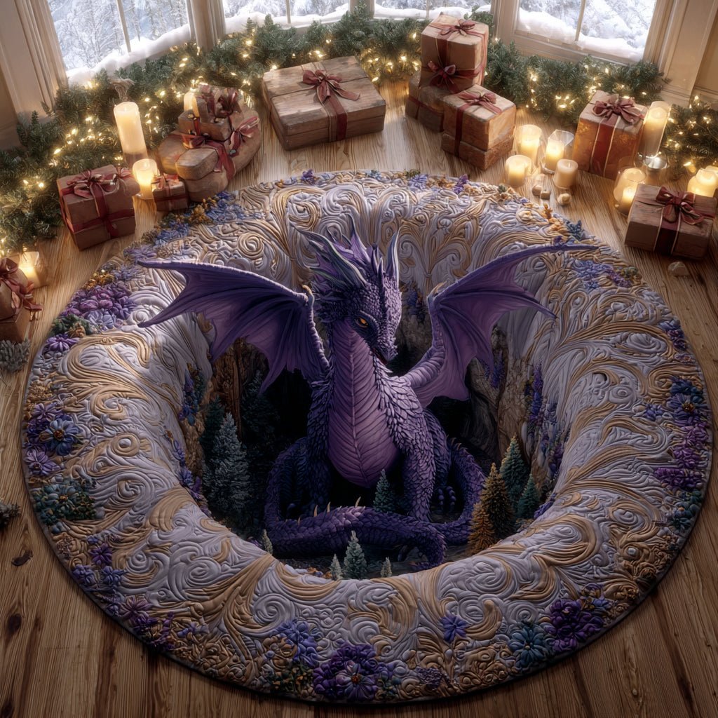 Violet Abyss Guardian Round Mat Rug - washable non-slip printed rug