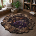 Violet Burrow Custom Shape Area Rug - Nature Design | Die-Cut Non-Slip Rug - washable non-slip printed rug