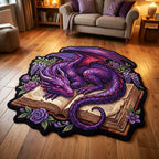 Violet Spell Custom Shape Area Rug - Nature Design | Die-Cut Non-Slip Rug - washable non-slip printed rug