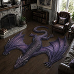 Violet Wyrm Custom Shape Area Rug - Nature Design | Die-Cut Non-Slip Rug - washable non-slip printed rug