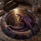 Void Serpent Round Mat Rug - washable non-slip printed rug