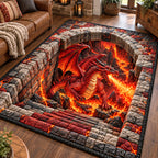 Volcanic Lava Dragon area rug in a living room