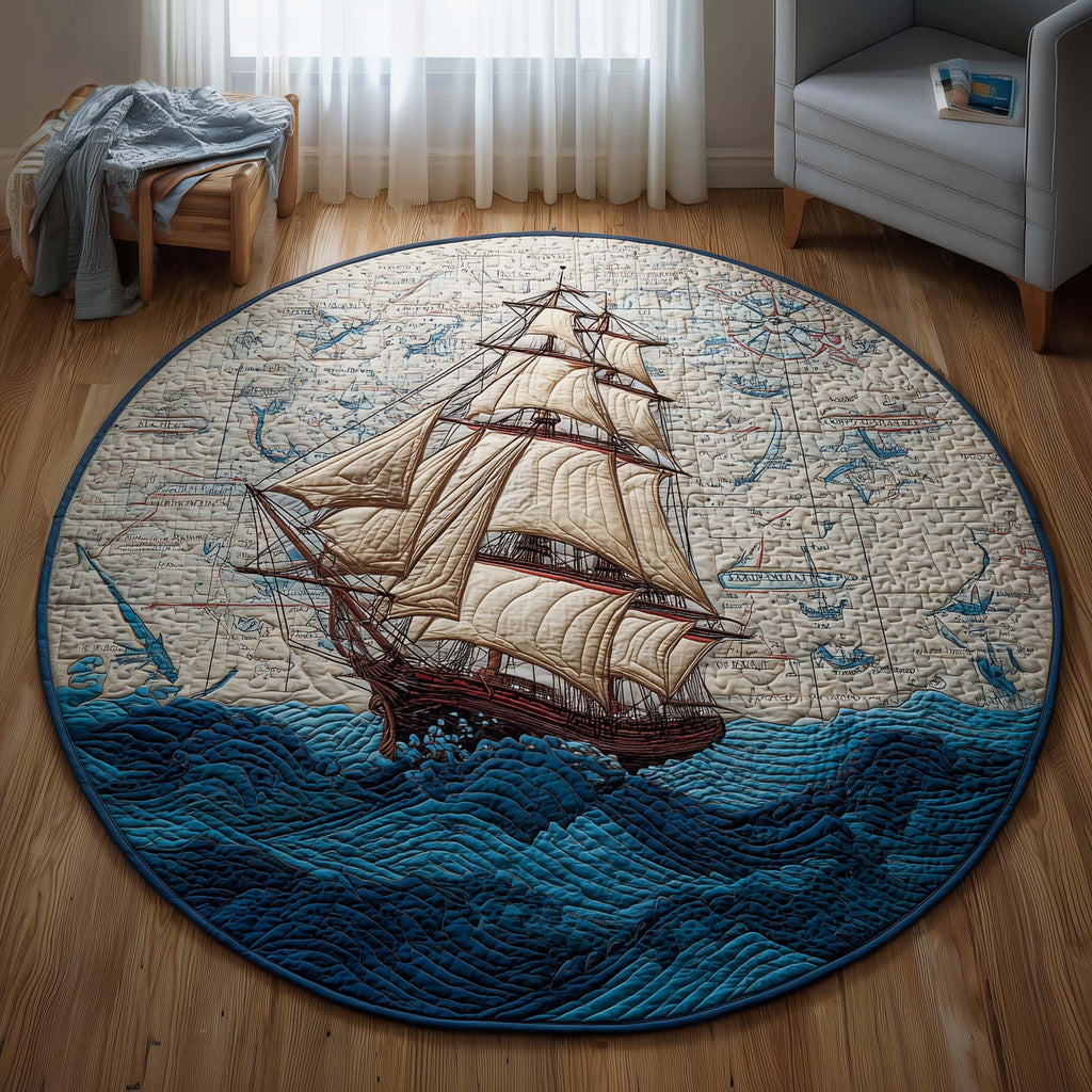 Voyage Map Round Mat Rug