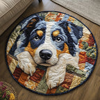 Wagging Down Under Round Mat Rug - washable non-slip printed rug