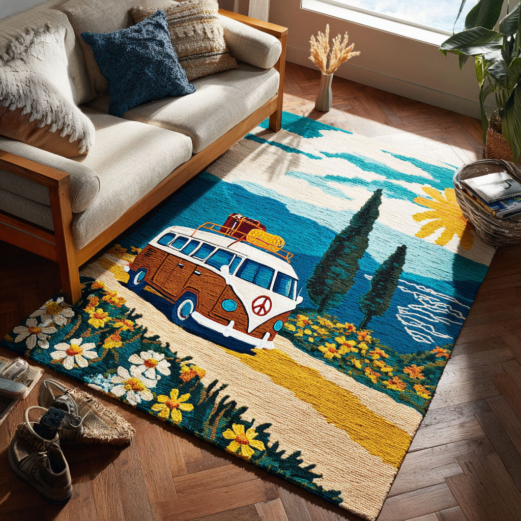 Wander Soul area rug in a living room