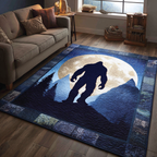 Wandering Bigfoot area rug in a living room