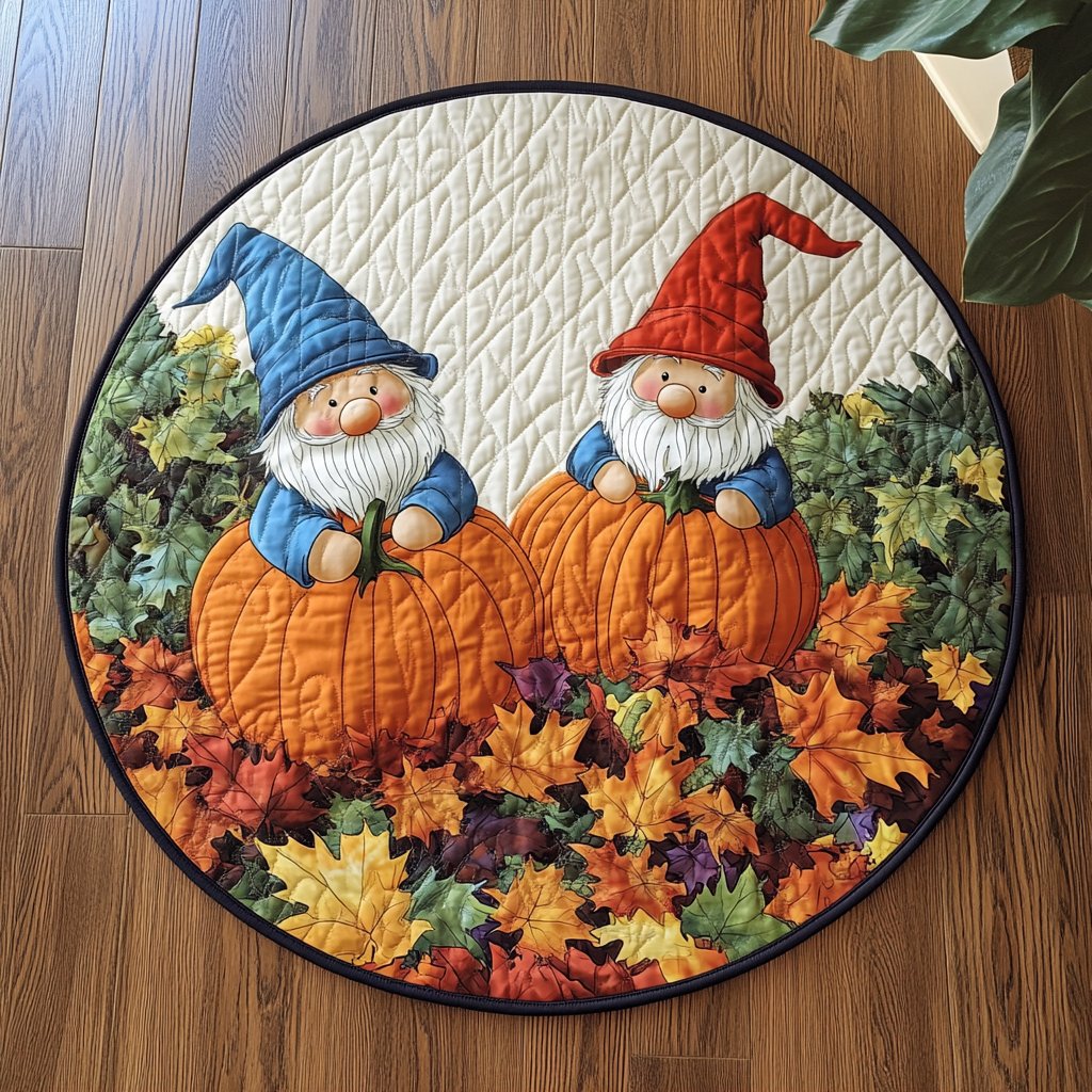 Warm Autumn Round Mat Rug - washable non-slip printed rug