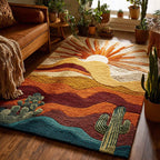 Warm Desert area rug in a living room
