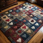Warm Hearts area rug in a living room