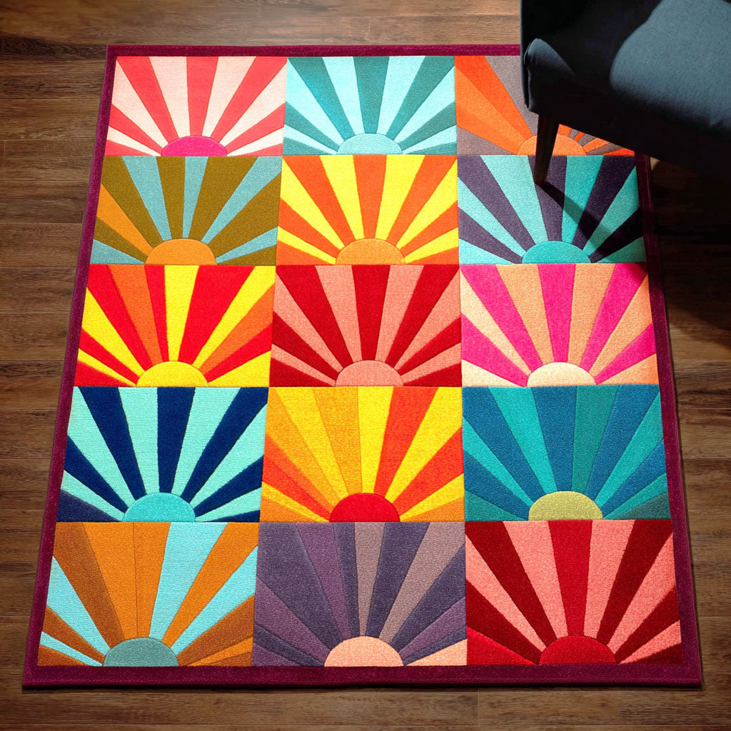 Warm Horizon area rug in a living room