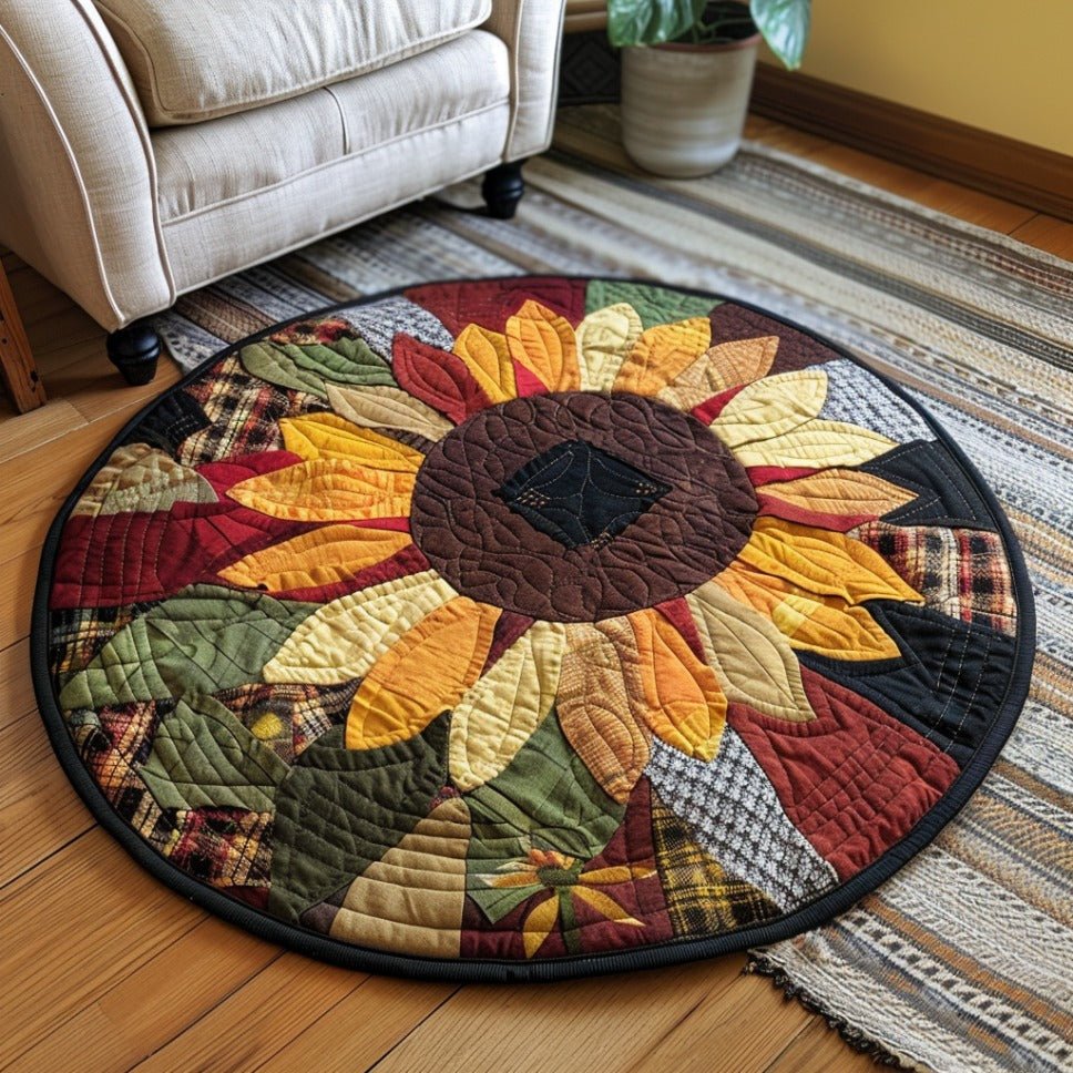 Warm Whimsy Round Mat Rug - washable non-slip printed rug
