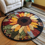 Warm Whimsy Round Mat Rug - washable non-slip printed rug