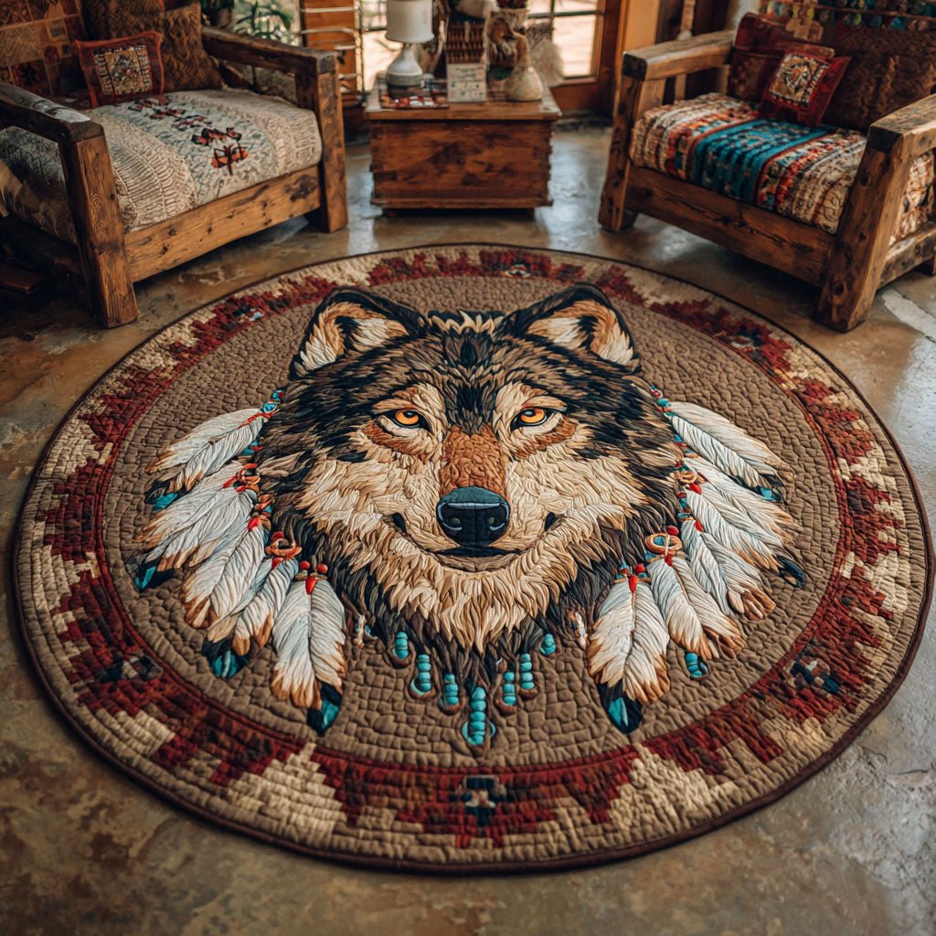 Warrior Alpha Round Mat Rug - washable non-slip printed rug