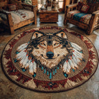 Warrior Alpha Round Mat Rug - washable non-slip printed rug