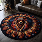 Warrior Path Round Mat Rug - washable non-slip printed rug