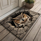 Watchful Owl Lookout Doormat - Cute Animal Design | Printed Welcome Doormat