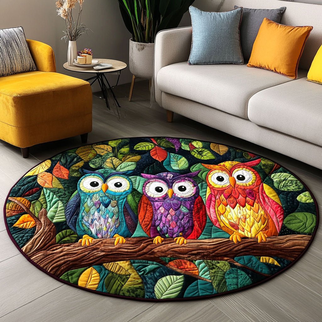Watchful Souls Round Mat Rug - Retro Vintage Design | Nostalgia Home Decor