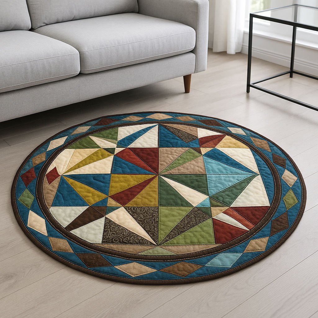 Water Expedition Round Mat Rug - washable non-slip printed rug