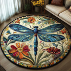 Watercolor Wings Round Mat Rug - washable non-slip printed rug