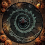 Web Abyss Round Mat Rug - washable non-slip printed rug