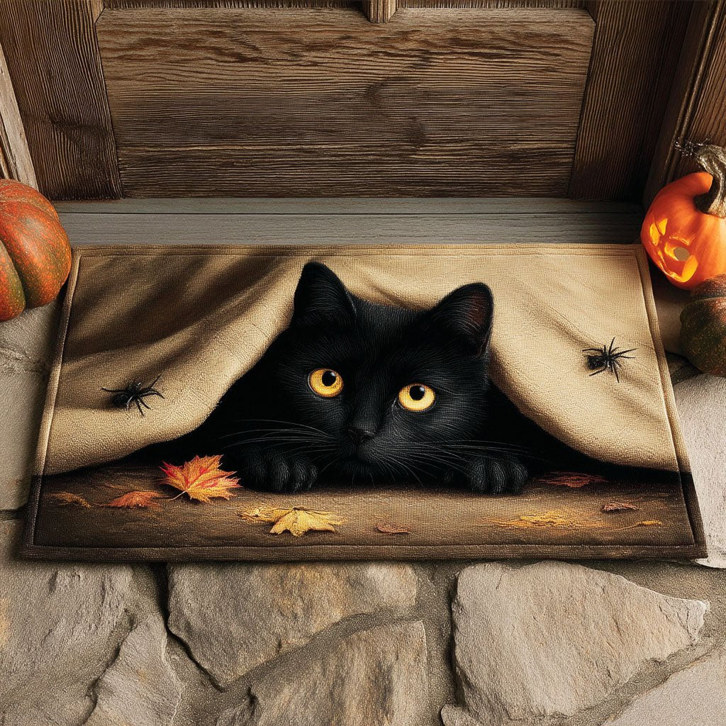 Web Corner Cat Doormat - Cute Animal Design | Printed Welcome Doormat