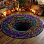 Web Of Doom Round Mat Rug - washable non-slip printed rug