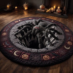 Web Terror Round Mat Rug - washable non-slip printed rug